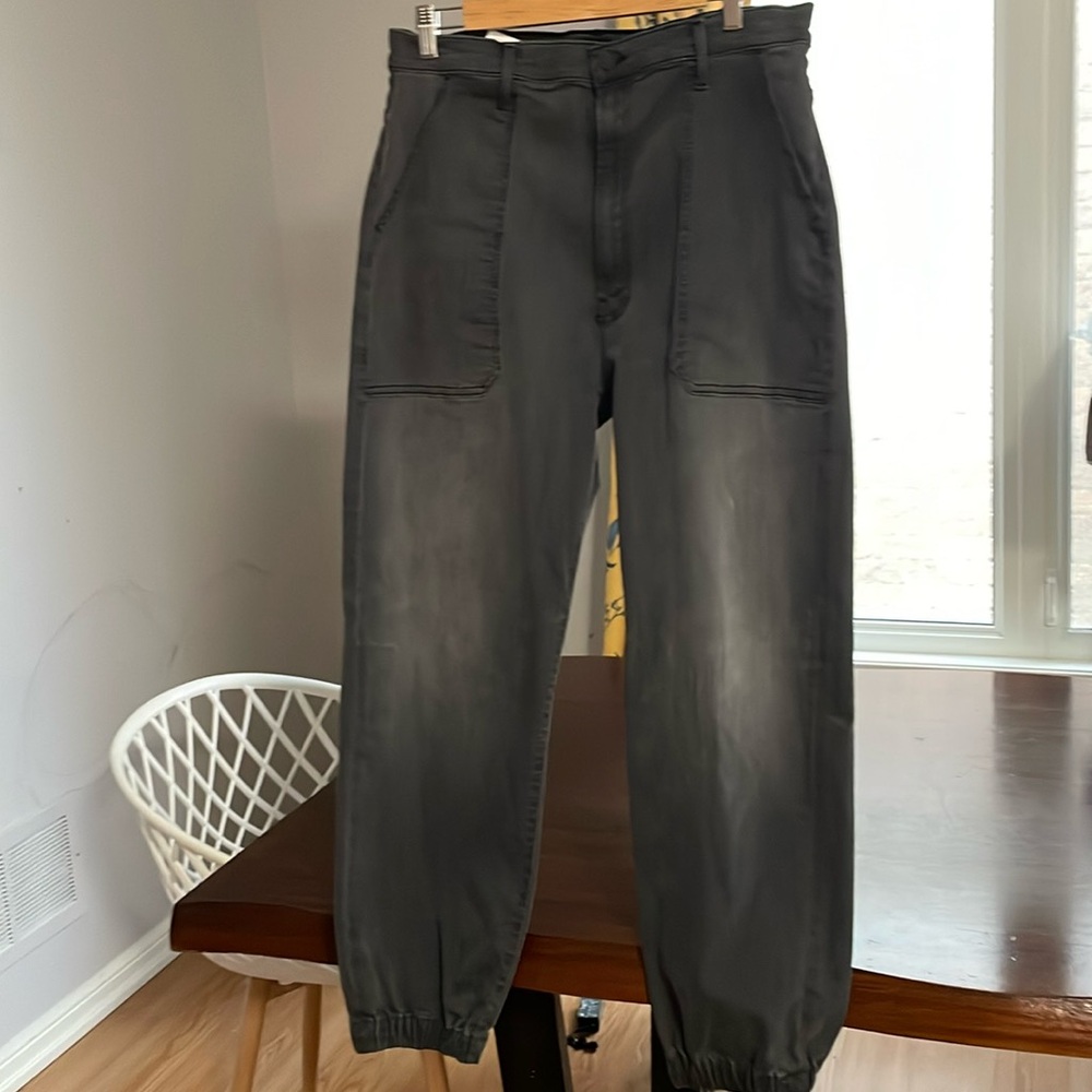 MOTHER Black denim Joggers